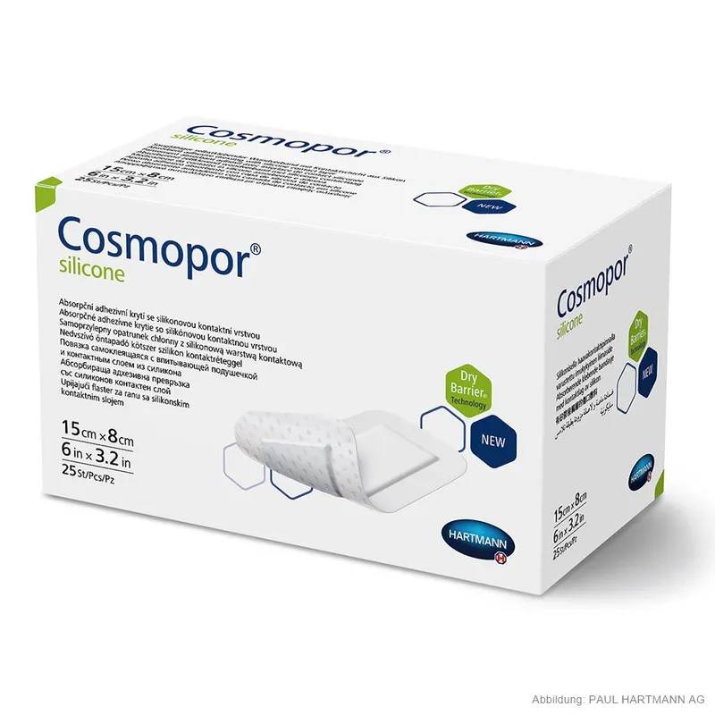 Cosmopor silicone Wundverband steril, 15 x 8 cm (25 Stck.)