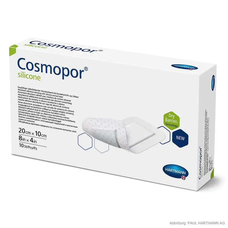 Cosmopor silicone Wundverband steril, 20 x 10 cm (10 Stck.)