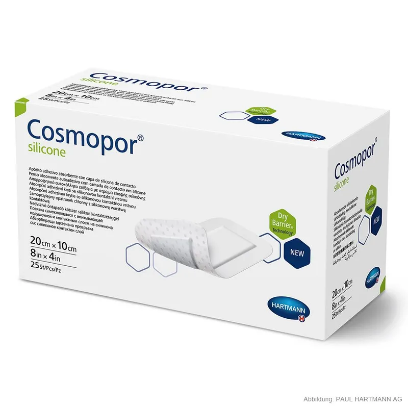 Cosmopor silicone Wundverband steril, 20 x 10 cm (25 Stck.)