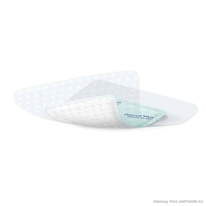 Zetuvit Plus Silicone Border, Saugkompressen 8 x 8 cm (10 Stck.)