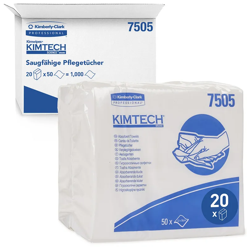 KIMTECH Pflegetücher, 1-lagig, weiß, geprägt, 32 x 38 cm (20 x 50 Bl.)