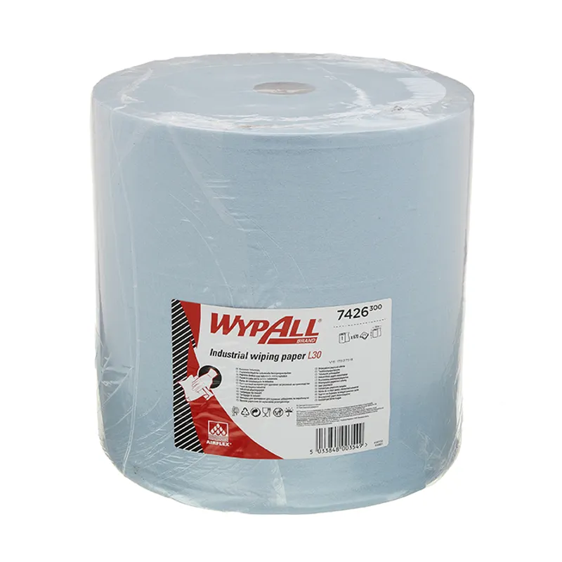 WYPALL Papierwischtücher Großrolle, 3-lagig blau 38 x 37cm (1 Rl. à 670 Bl.)