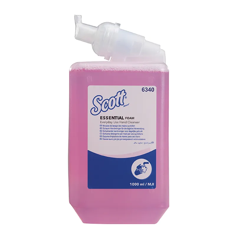 SCOTT ESSENTIAL luxuriöse Schaumseife, normal, rosa, parfümiert (6 x 1 Ltr.)