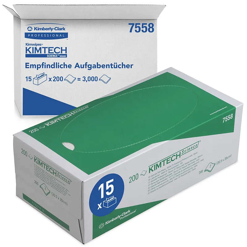 KIMTECH SCIENCE Labortücher, 2-lagig, weiß, 20 x 20 cm (15 x 200 Bl.)