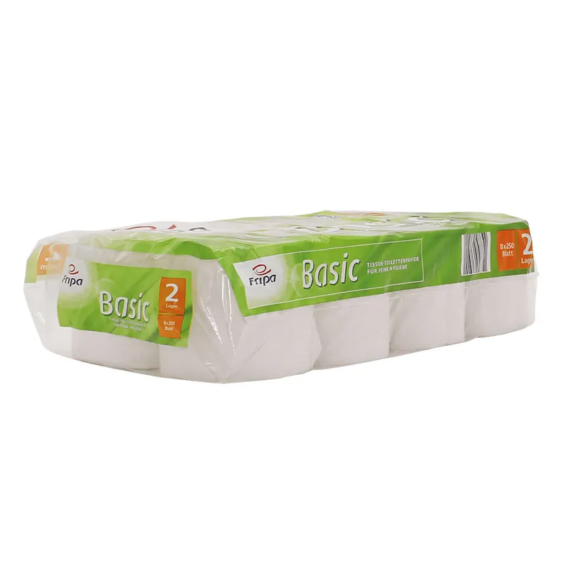 Fripa - Toilettenpapier basic, 2-lagig, (8 Pack à 8 x 250 Bl.)