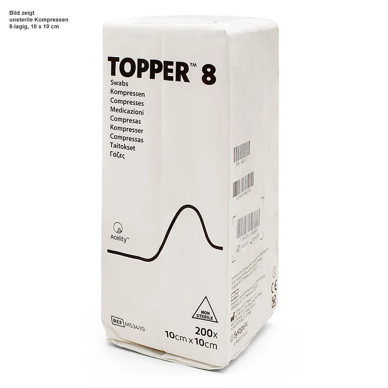 3M Topper 8 Kompressen unsteril, 5 x 5 cm (200 Stck.)