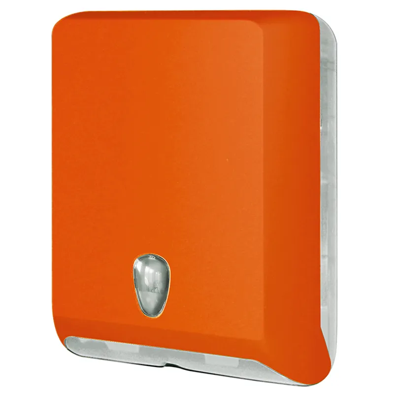 Falthandtuchspender Kunststoff orange, H 40 x B 29 x T 13 cm