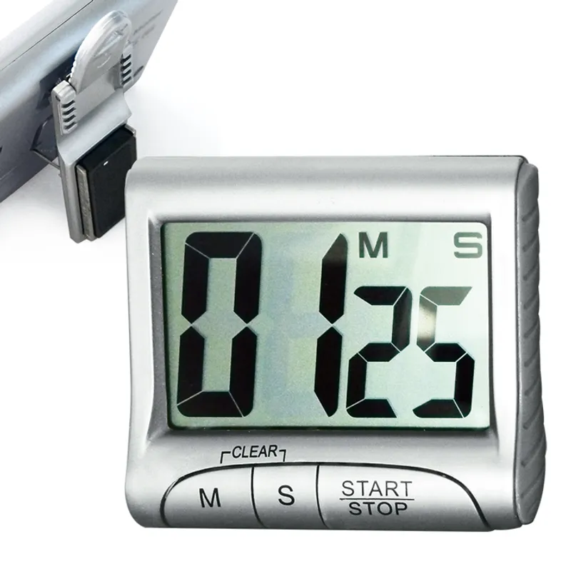 Digital Timer mit großem Display, silber