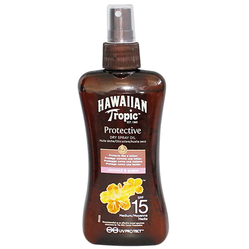 Hawaiian Tropic Glowing Protection, Dry Spray Oil 200 ml LSF 15