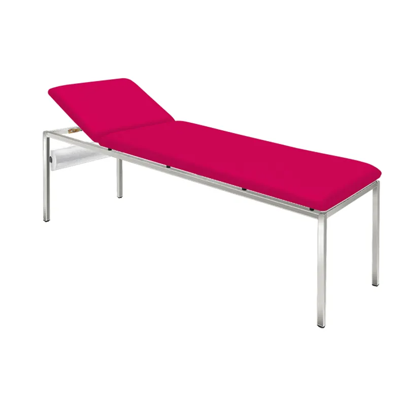 Untersuchungsliege ratiomed fuchsia, verchromt, inkl. Rollenhalter