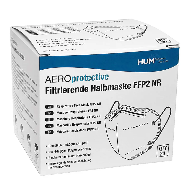 AEROprotective filtrierende Halbmasken, FFP2 NR, ohne Ventil (20 Stck.)