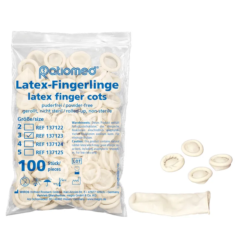 Fingerlinge ratiomed Latex M Gr. 3, (100 Stck.)