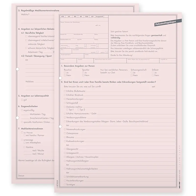 Patientenfragebogen DIN A4 (100 Stck.)