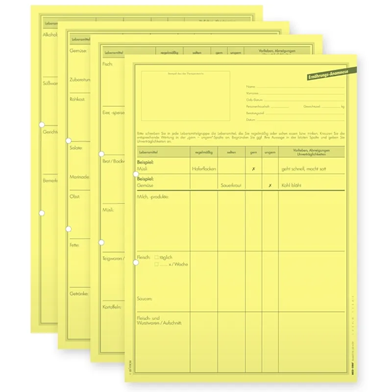Ernährungsanamnese DIN A3, 4-seitig (100 Stck.)