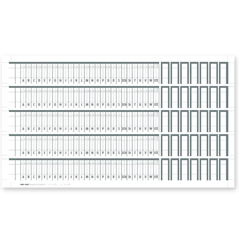 Alphabetleistenaufkleber MEGAnorm DIN A4, aus unzerreißbarer PP-Folie (100 Stck.)
