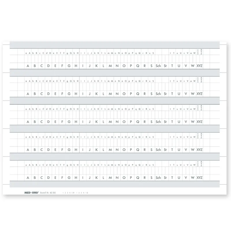 Alphabetleistenaufkleber, für Karteitaschen DIN A5 (100 Stck.)