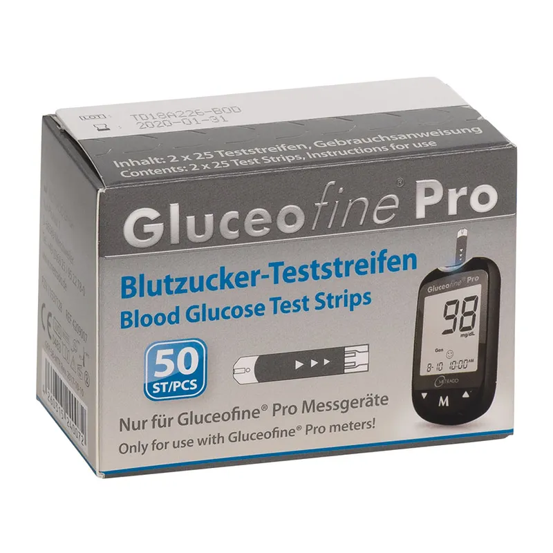 Gluceofine Pro, Blutzuckerteststreifen (2 x 25 T.)