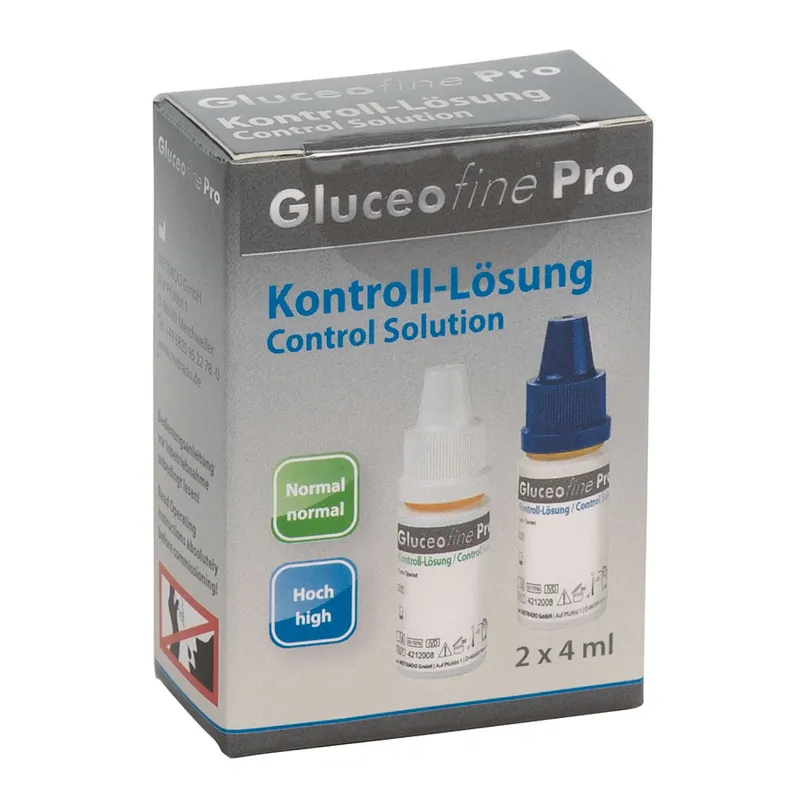 Gluceofine Pro Kontroll-Lösung, normal / hoch (2 x 4 ml)