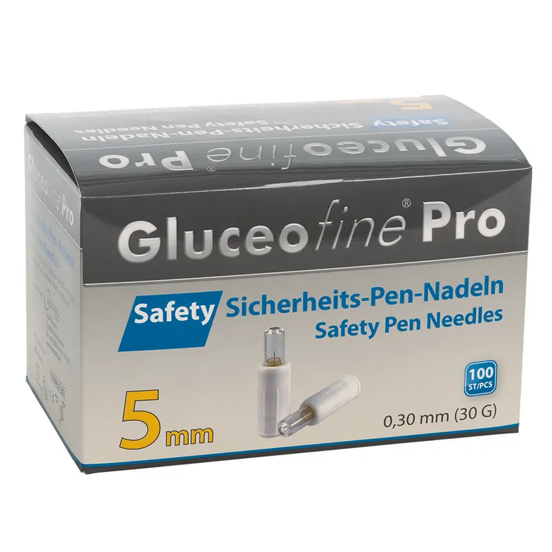 Gluceofine Pro Safety Sicherheits-Pen-Nadeln 30 G, 0,30 x 5 mm (100 Stck.)