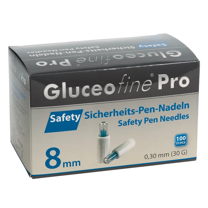 Gluceofine Pro Safety Sicherheits-Pen-Nadeln 30 G, 0,30 x 8 mm (100 Stck.)