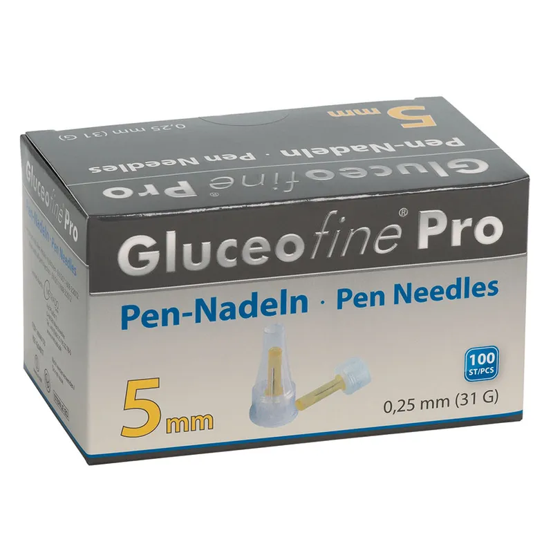 Gluceofine Pro Pen-Nadeln, 31 G, 0,25 x 5 mm (100 Stck.)