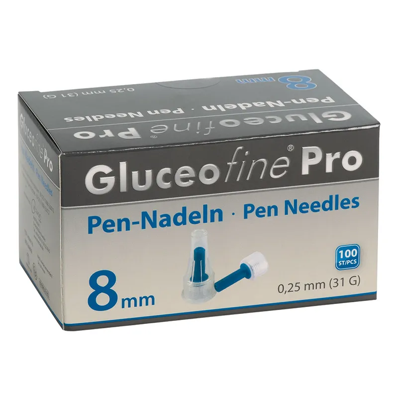 Gluceofine Pro Pen-Nadeln, 31 G, 0,25 x 8 mm (100 Stck.)