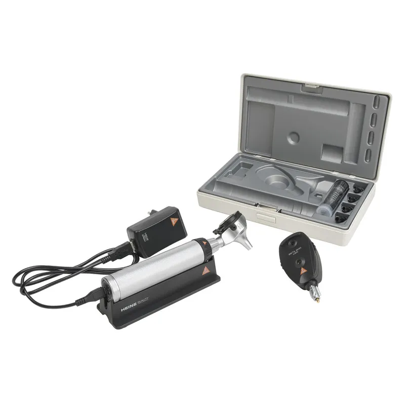 BETA 200 Ophthalmoskop/BETA 400 F.O., Otoskop Set LED mit BETA4 USB Ladegriff,