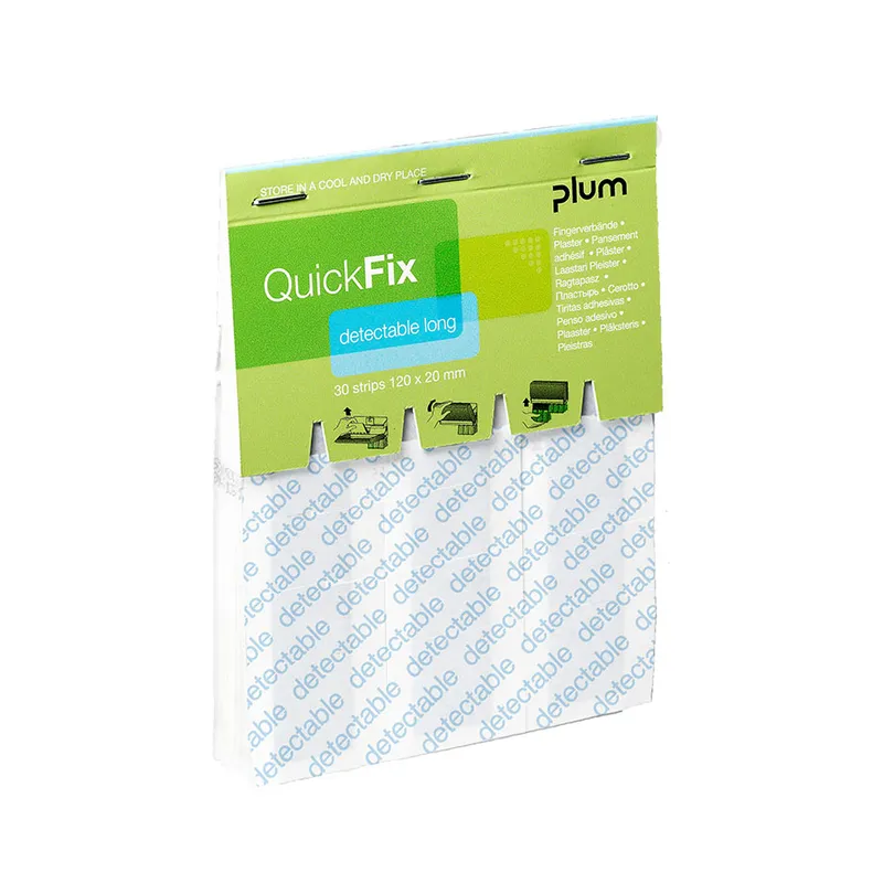 QuickFix Detectable long Refill, Pflaster 12 x 2 cm (30 Strips)