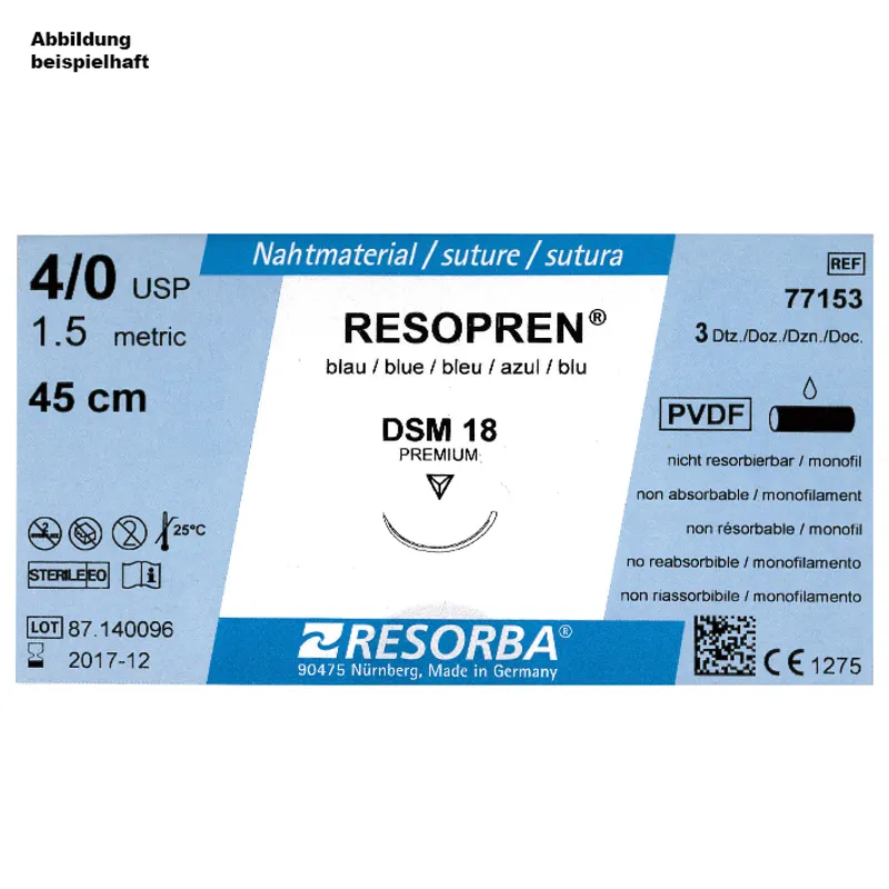 RESOPREN DSM 18 5/0=1 blau monofil, Nahtmaterial Fadenlänge 45 cm (36 Stck.)