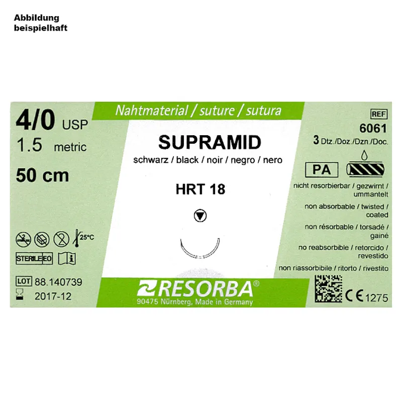 SUPRAMID DRT 18 4/0=1,5 weiß, Nahtmaterial Fadenlänge 50 cm (36 Stck.)