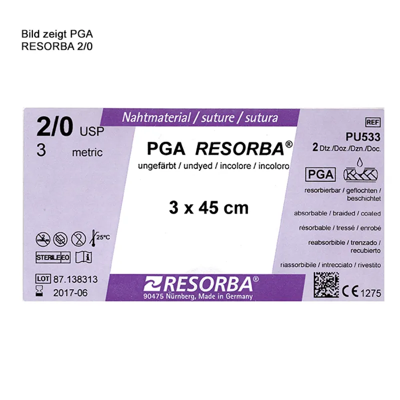 PGA-RESORBA 3/0=2, violett geflochten, Nahtmaterial Fadenlänge 3x45cm (24Stck.)