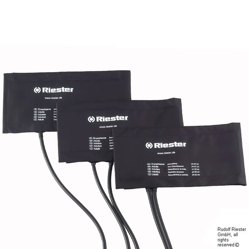 Klettenmanschette Erwachsene, 54,5 x 14,5 cm, Doppelschlauch, schwarz