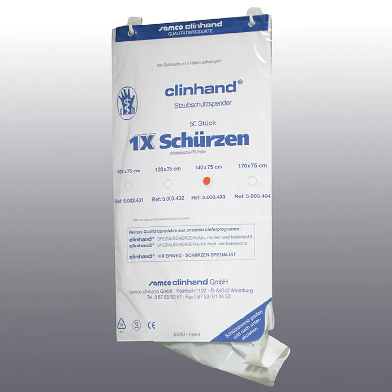 Clinhand Einmal-Schürzen 107 x 75 cm, Stärke 35 my, im Staubschutzspender (50)