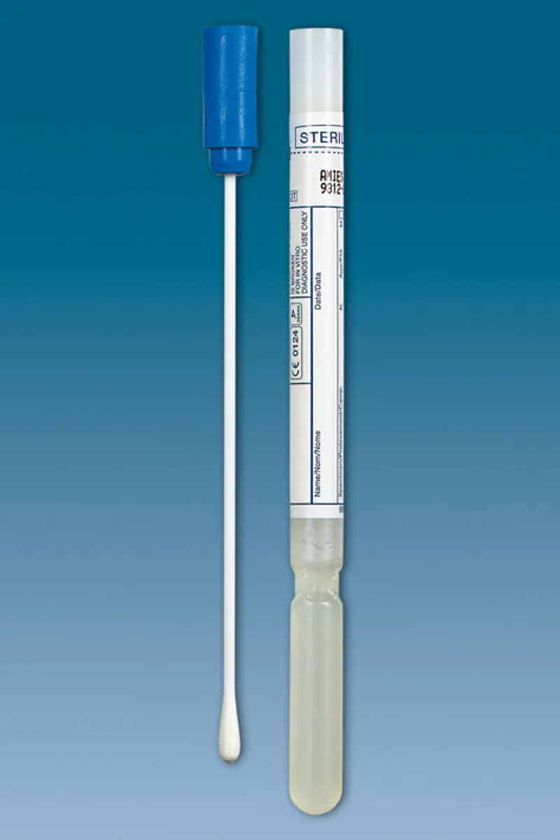 Abstrichtupfer mit Amies-Transportmedium, Polystyrolstab 131mm, steril (500 Stck.)