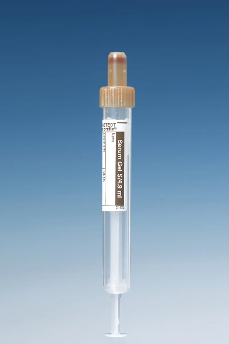 S-Monovetten 4,9 ml, 90 x 13 mm, Serum-Gel, Papieretikett, steril (50 Stck.)