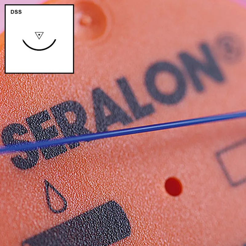 SERALON DSS-13 5/0=1, blau, Nahtmaterial Fadenlänge 50 cm (24 Stck.)