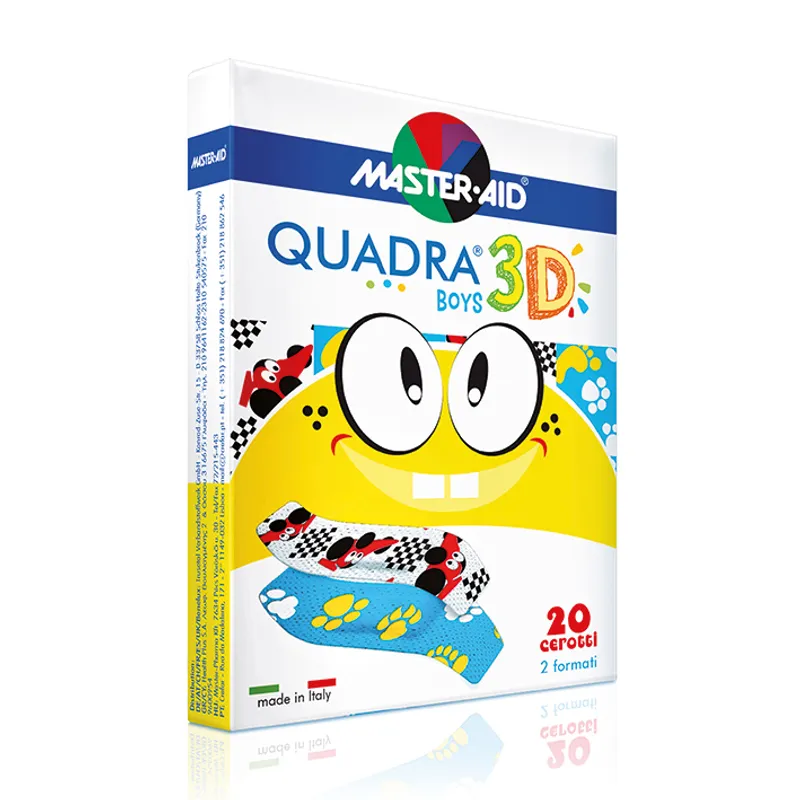 Quadra 3D boys Wundverband, zwei Formen Sortiment (20 Stck.)