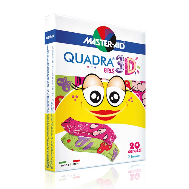 Quadra 3D girls Wundverband, zwei Formen Sortiment (20 Stck.)