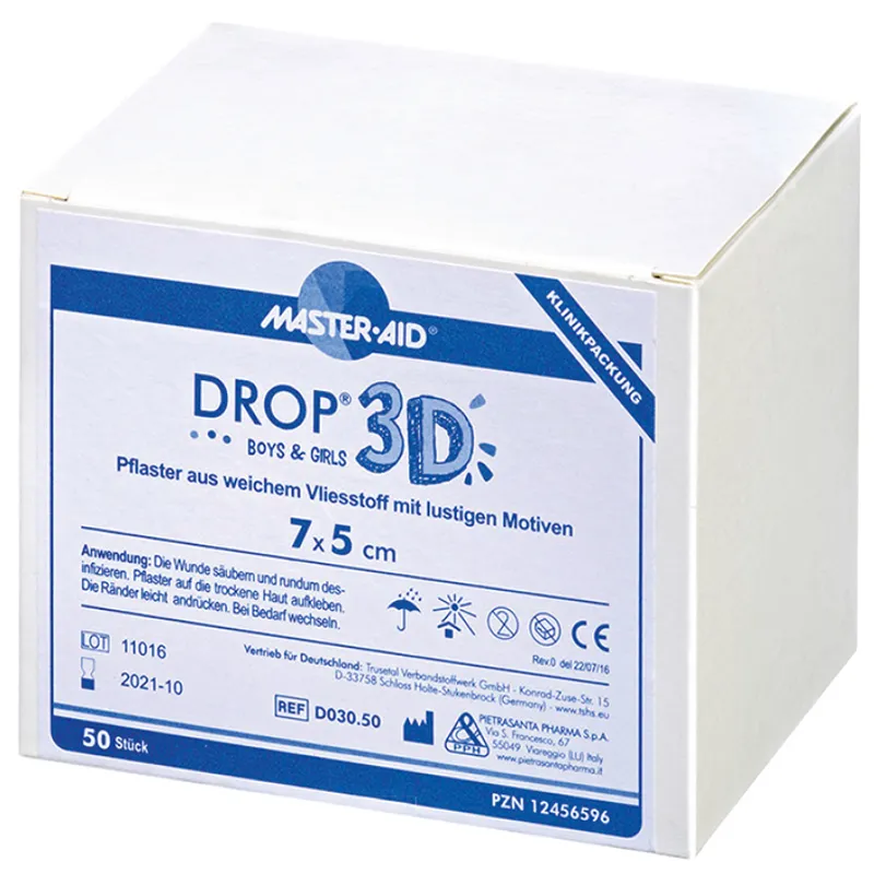 Drop 3D boys & girls Wundverband, 5 x 7 cm (50 Stck.)