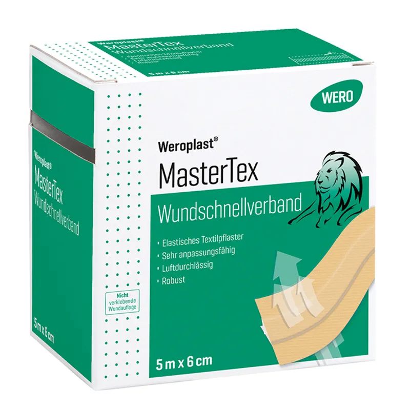 Weroplast MasterTex Wundschnellverband, hautfarben 5 m x 6 cm